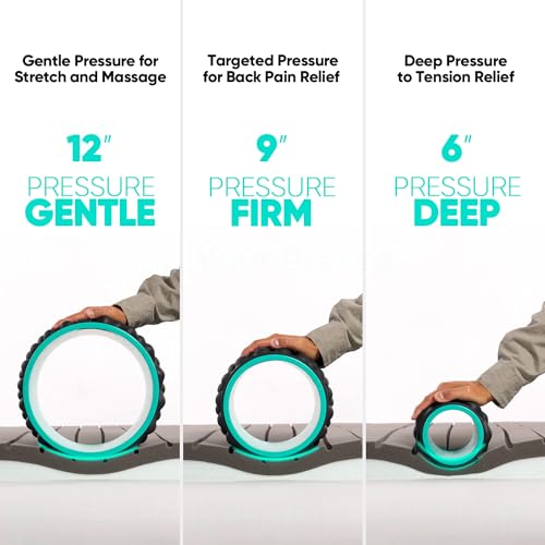 FitBeast Back Roller, Back Wheel Foam Roller - Targeted Muscle Roller for Deep Tissue Massage, Back Stretcher - color: Blue, size: 6''+9''+12''