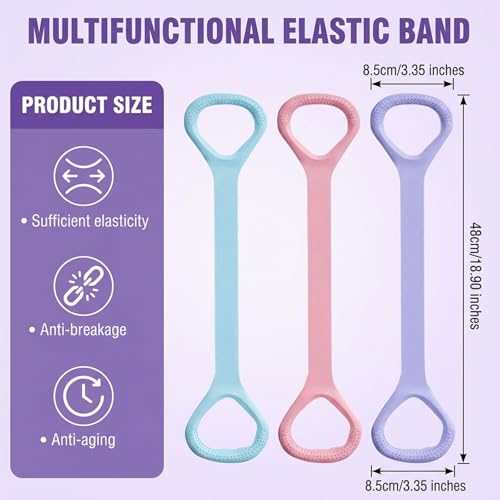 Figure 8 Exercise Bands for Women Men,3 Pcs Resistance Bands, Yoga Gym Fitness Pulling Rope 8 Word Elastic for Working Out,Arm,Back,Leg,Shoulder Training Elastic Ropes,Pilates,Home Workout Equipment