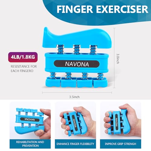 13 PCS Grip Strength Trainer Kit, Hand Gripper Strengthener, Forearm Strengthener, Finger Strengthener, Finger Exerciser, Stress Relief Ball, Forearm Workout Ring for Muscle Building and Injury Recover
