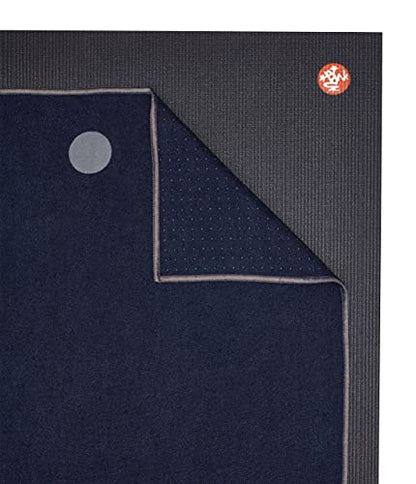 Manduka Yogitoes Hot Yoga Mat Towel - 71" | Moisture Activated Grip | Patented Silicone Nubs | Highly Absorbent, Durable & Easy Care | Made from Recycled Materials | 71 x 24 Inches | Midnight - color: Midnight, size: 71" x 24"