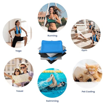 Cooling Towels for Women Men, Breathable Cooling Towels for Neck and Face, Workout Towel for Hot Weather, Sweat Towel for Gym Yoga, Camping, Fitness, Running, Traveling, 6 Pack 40"x12"