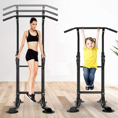 soges Power Tower Adjustable Height Pull Up & Dip Station Multi-Function Home Strength Training Fitness Workout Station