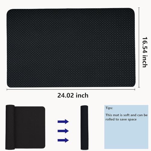 Double-Sided Non Slip Mat for Stepper Exercise Machine & Under Desk Mini Elliptical Exercise Equipment, Small Workout Floor Protection Mat for Seated Pedal Exerciser, Indoor Cycling Bike