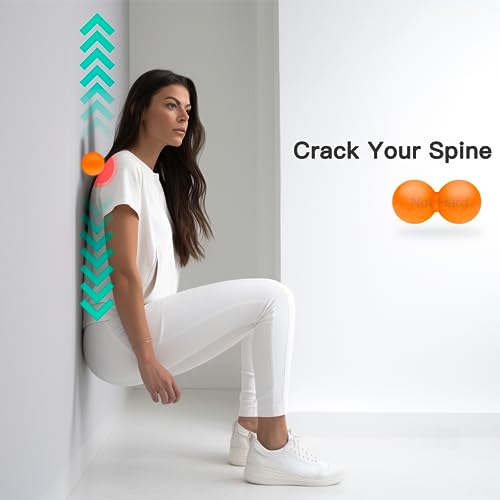 Hard Lacrosse Ball + Soft Peanut Massage Ball Set – Deep Tissue & Trigger Point Tool for Plantar Fasciitis Relief, QL, Iliacus, Glutes, Neck, Hamstrings, Hip Flexors & Myofascial Release - color: Black&orange