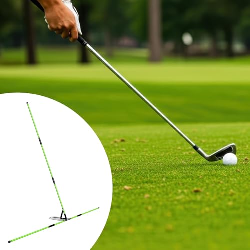 Golf Alignment Sticks Holder Swing Aid Trainer with Adjustable Angle Plate, 38cm/14.96inch Portable Swing Plane Correction Tool for Men Women