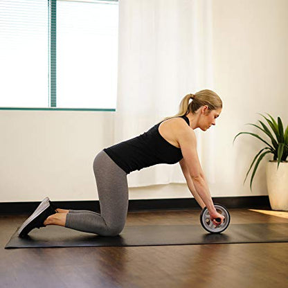 Sunny Health & Fitness Ab Roller Wheel, Durable Construction, Compact & Portable, Non-Slip Handles for Home Gym, Addominal Exercises & Core Strength Trainer