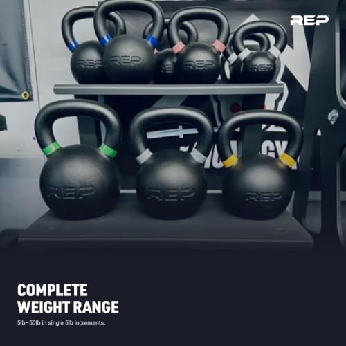 REP Fitness Single Kettlebells Weight Range, Cast Iron, Strength Training, Power Workout Equipment, Home Gym, Free Weights, Dumbbell Alternative, Exercise, Men, Women - style: 10lb