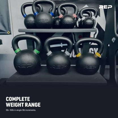 REP Fitness Single Kettlebells Weight Range, Cast Iron, Strength Training, Power Workout Equipment, Home Gym, Free Weights, Dumbbell Alternative, Exercise, Men, Women - style: 10lb