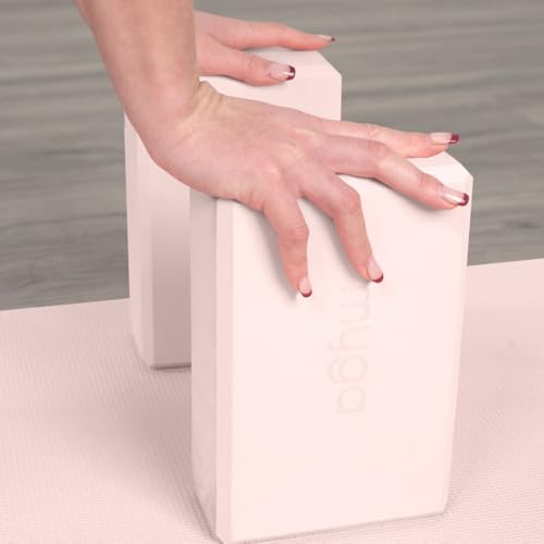 MYGA Yoga Block,Lightweight EVA Foam Yoga Brick,High Density Non-Slip Block for Yoga Poses, Pilates, Balance and Flexibility - color: Blush