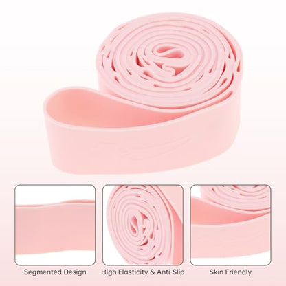 Stretching Strap with 10 Loops, 4cm Wide Food Grade Silicone Yoga Strap for Physical Therapy, Pilates & Flexibility Training, Non-Slip Full Body Stretch Band for Home Gym