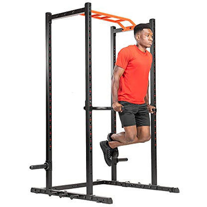 Sunny Health & Fitness Power Cage Squat Rack Upgrade Attachments, Dip Bar, Plate Bar Holder, Belt Squat, J Hook, Lat, Adapter, U Ring, Pull Up Bar, Landmine, Captain's Chair, Tricep Rope For Home Gym - style: Dip Bar