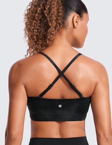 CRZ YOGA Butterluxe Thin Strap Sports Bra - color: Black Tie Dye, size: X-Small