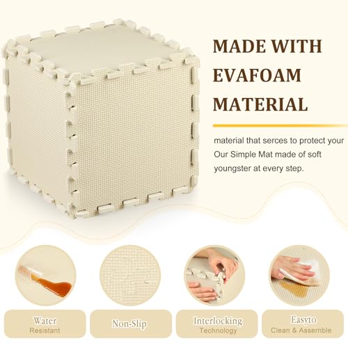Nuanchu 60 PCS Kids Foam Puzzle Mat,White - color: White