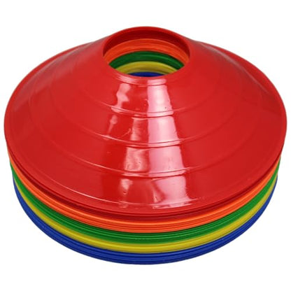 BlueDot Trading High Visibility Sports Cones for Agility Training, Soccer, Football, Field Cone Markers for Adults or Kids, Red, Quantity 100-Pack