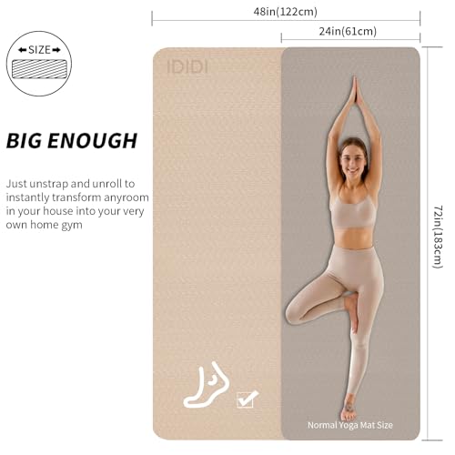 8mm & 10mm Thick Large Yoga Mat (6'x 4') - Extra Long and Wide Workout Mat for Men and Women, Non-Slip POE Fitness Mat, Eco-Friendly Exercise Mat for Home Workouts, Ideal for Yoga and Pilates