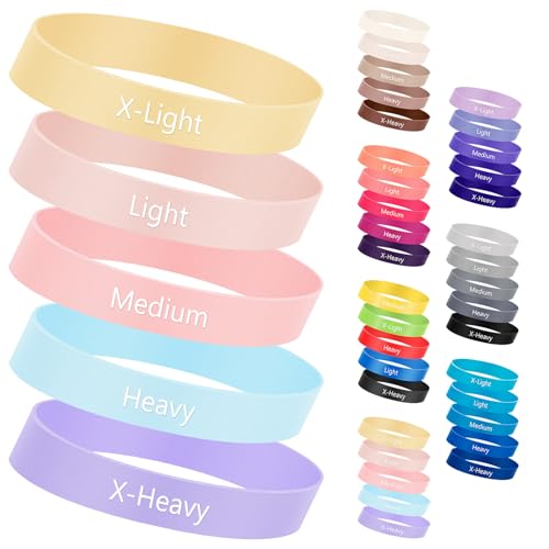 Set of 5 Toe Stretcher Band Separator Spacer Bunion Correction Hallux Valgus Alignment Foot Stretcher Straightener Resistance Loop Yoga Exercise Foot Care with Carry Bag(Pastel)