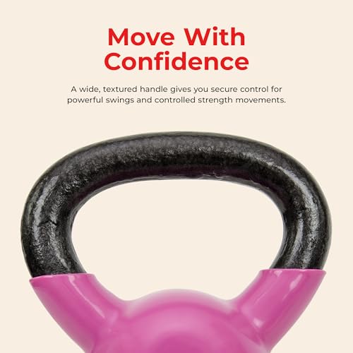Sunny Health & Fitness Vinyl Coated Kettlebell for Strength Weight Training & Swinging Exercise - In 5, 10, 15, 20, 25 Pound - style: 5 Pound