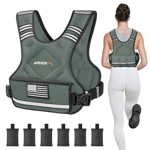 Adjustable Weighted Vest, 4-10lb/12-18lb/20-32lb Vest with 6 Ironsand Weights and Large Pocket, Weight Vest for Men Women Strength Training, Running, Walking - color: Grey, size: 4-10lbs