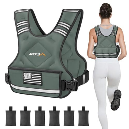 Adjustable Weighted Vest, 4-10lb/12-18lb/20-32lb Vest with 6 Ironsand Weights and Large Pocket, Weight Vest for Men Women Strength Training, Running, Walking - color: Grey, size: 4-10lbs