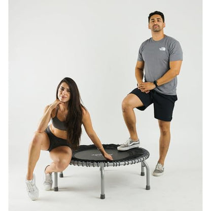 JumpSport 350 PRO 39 Inch Fitness Trampoline Indoor Rebounder Cardio Workout Equipment 300 lb Capacity - color: Graphite