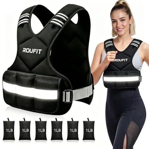 Weighted Vest for Women Adjustable (4-10lb / 6-15lb) Weight Vest for Walking & Running,Weights for Workout Exercise Fitness Gym, Odor-Free Neoprene & Wide Padded Comfort Shoulder Straps & Phone Pocket - color: Black, size: 4-10 Lb