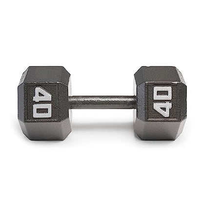 Marcy Cast Iron Hex Dumbbells Collection - Available size from 3-lb to 100-lb, SOLD INDIVIDUALLY - style: 40lbs