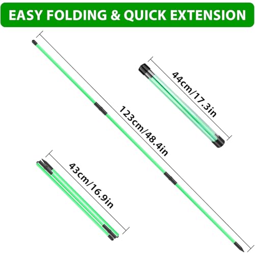 Golf Alignment Sticks 2 Pack, Collapsible Practice Rods with Tube Case, Portable Training Aid for Aiming, Putting, Swing, Training - Home & Driving Range Use