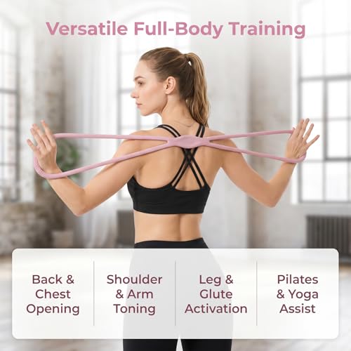 Figure 8 Resistance Bands with Handles, 2 Pack 15/25 LB Silicone Exercise Bands for Arms, Shoulders, Back & Legs, Stretch Bands for Women Men, Pilates Yoga Home Workout - color: BLUE