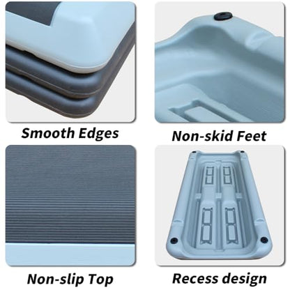 Adjustable Aerobic Step Platform with 4 Risers – Non-Slip Fitness Trainer for Home Workouts, Cardio & Strength Training