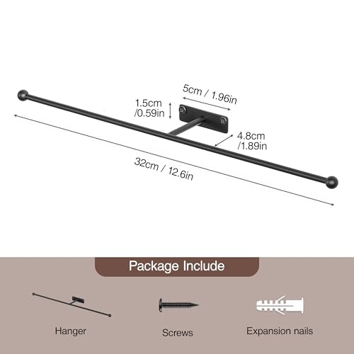 Wall Hanging Jewelry Organizer 12.6", Screw Included, Black 2-Pack - color: Black, size: 2 Pack