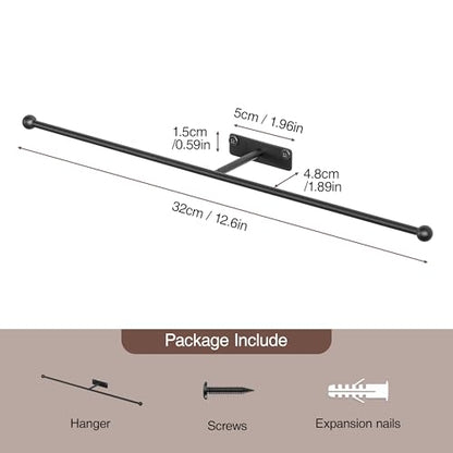Wall Hanging Jewelry Organizer 12.6", Screw Included, Black 2-Pack - color: Black, size: 2 Pack