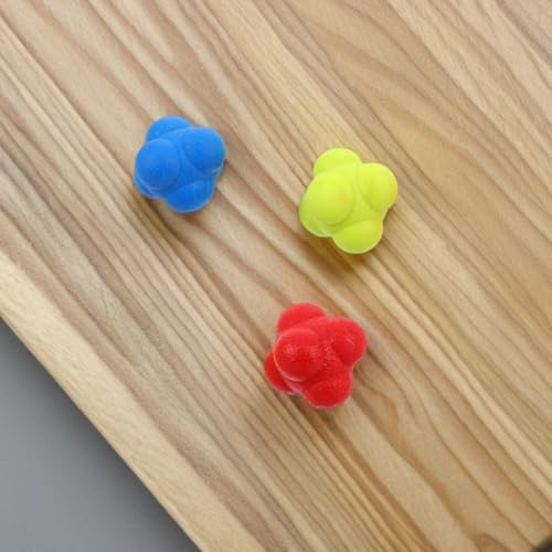 6Pcs Reaction Speed Training Balls Hexagonal Multiside Design 5.5Cm Sturdy Sports Reflex Balls for Hand-Eye Coordination Agility Training Adults