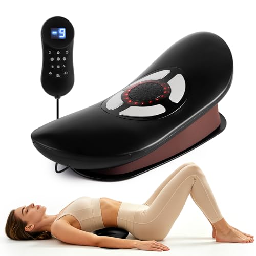 Electric Lumbar Traction Device, Back Stretcher for Lower Back, 3 Heating Levels and Vibration Lumbar Traction Massager