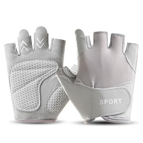 Women Driving Gloves, UV Protection Sun Gloves, Touchscreen Full Finger - color: Pale gray, size: Small
