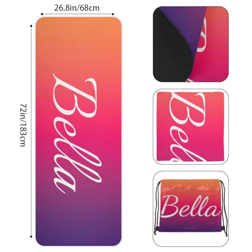 Custom Name Yoga Mat,Personalized Travel Yoga Exercise Mat,Non Slip,Perfect for Kids & Adults,Gradient Color D Series - color: Style 20