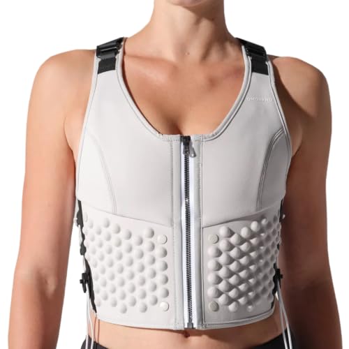 OMORPHO Women’s G-Vest Icon, 6 lb (up to 12 lb with optional G-Pack, sold separately), low-profile, fully adjustable comfort fit for hiking, walking, running, and training. - color: Cloud, size: M-L