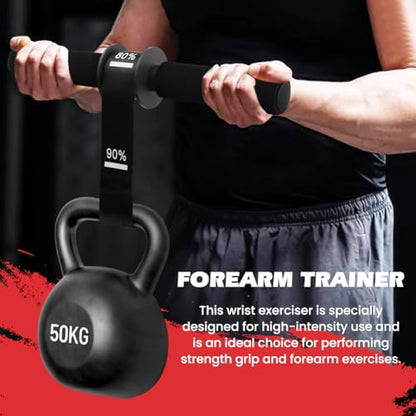 Forearm Strengthener and Wrist Roller with Thick Grip & Adjustable Strap, Ideal for Grip Strength Training, Muscle Building and Rehabilitation