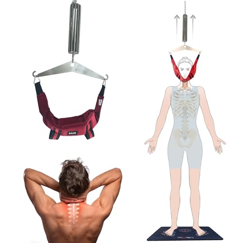 LittleMum Spring-Controlled Cervical Traction System for Home Use-Fabric - color: Dark Red-velvet Head Halter