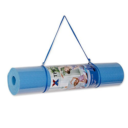 Attraction Design Yoga Mat Non Slip Exercise Mat Extra Thick Workout Mat for Yoga, Eco Friendly Exercise Yoga Mat High Density Fitness Pilates Mat with Carrying Strap, 72"x 24"x 6mm - color: Light Blue