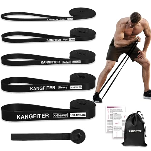 Resistance Bands for Working Out, Pull Up Bands for Men Women, Thick Heavy Resistance Band Set with Door Anchor, Elastic Exercise Bands for Body Stretching, Physical Therapy, Home Workouts