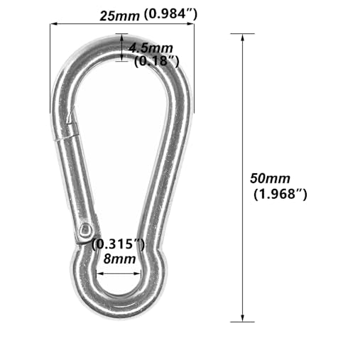 8Pcs 304 Stainless Steel 1.8 inch Pad Eye Hooks and 8Pcs 304 Stainless Steel Snap Hooks,Screw Ceiling Hook,Shade Sail Hardware,Outdoors String Lights Hangers with Screws Anchors - style: 1.8 Inches Pad Eye Hooks with Snap Hooks