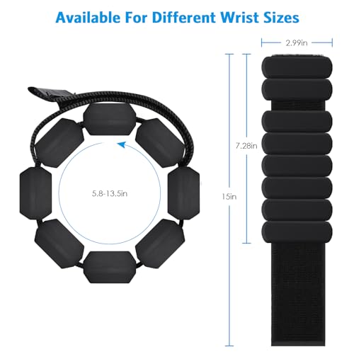 AMIR Wrist Weights, Adjustable Ankle Weights For Women, Waterproof Leg Strength Training Wrist For Yoga Running Swimming Pilates (1Pair, 1 lb Each)