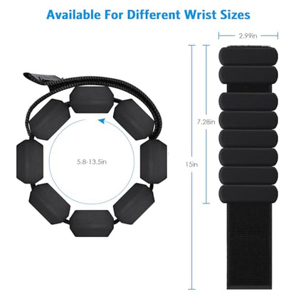 AMIR Wrist Weights, Adjustable Ankle Weights For Women, Waterproof Leg Strength Training Wrist For Yoga Running Swimming Pilates (1Pair, 1 lb Each)