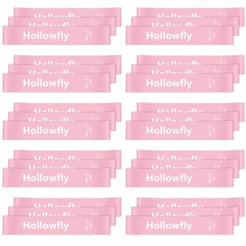 30 Pcs Latex Resistance Bands Resistance Loop Exercise Band for Booty Workout Stretch Exercise Equipment Non Slip Elastic Band for Women Men Home Butt Hip Thigh Fitness Gym Yoga - color: Pink, size: Light