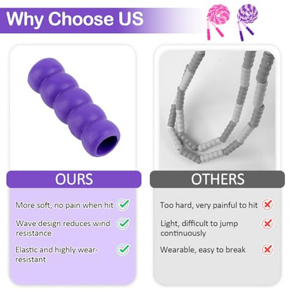 Jump Rope for Kids, Adjustable Jump Ropes for 4 5 6 7 8 10 12, Tangle Free - color: Pink and Purple