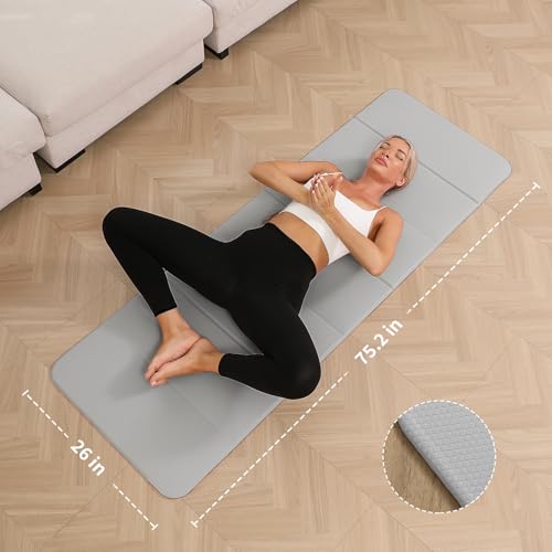 PAIDU Foldable Yoga Mat - 10mm Extra Thick, 75"26" Non-Slip Exercise Fitness Mat | SGS Eco-Certified, Portable for Yoga/Pilates/Studio/Home Workout