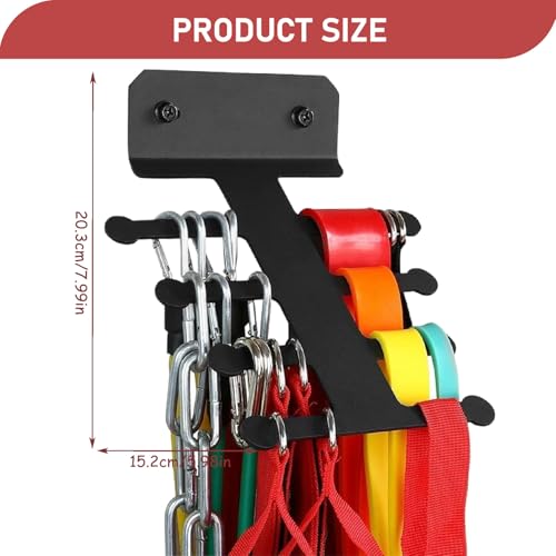 Gym Wall Storage, 4 Layers Heavy Duty Metal Gym Equipment Storage, Sapce-Saving Wall Mount Organizer, Non Slip Resistance Band Rack for Home Workout