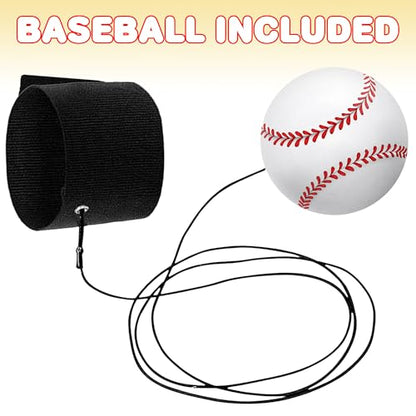 ArtCreativity 2.25 Inch Sports Wrist Balls - Set of 3 - Includes Basketball, Baseball, and Soccer Ball Wristband Toys - Durable Foam String Attached Rebound Balls - Party Favor, Gift Idea for Kids