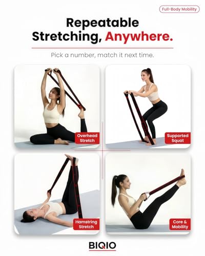 Fitness Resistance Bands with Handles, 2026 Upgrade Yoga Stretch Belt Band for Exercise, Numbered Elastic Fashion Puller for Women, Stretchy, Legs, Glute, Workout, Hip, Body Stretcher - color: Blue