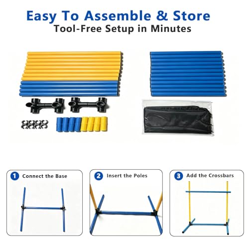 2-Pack Adjustable Dog Agility Hurdles for Small & Medium Dogs - color: SLV-Hurdle 2
